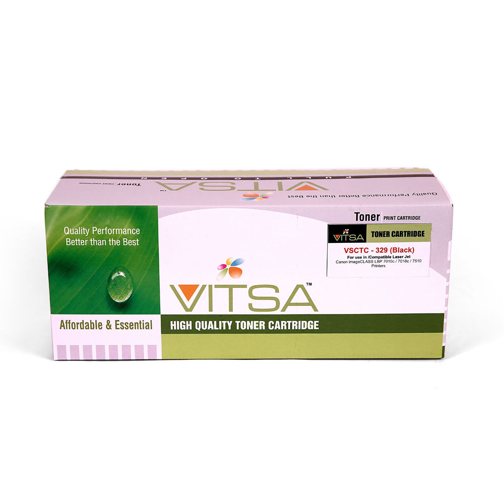 Vitsa Crg 129/329/729 Black Toner Cartridge Compatible For Canon Imageclass Lbp7010C / Imageclass Lbp7018C / Imageclass Lbp7510 Printer