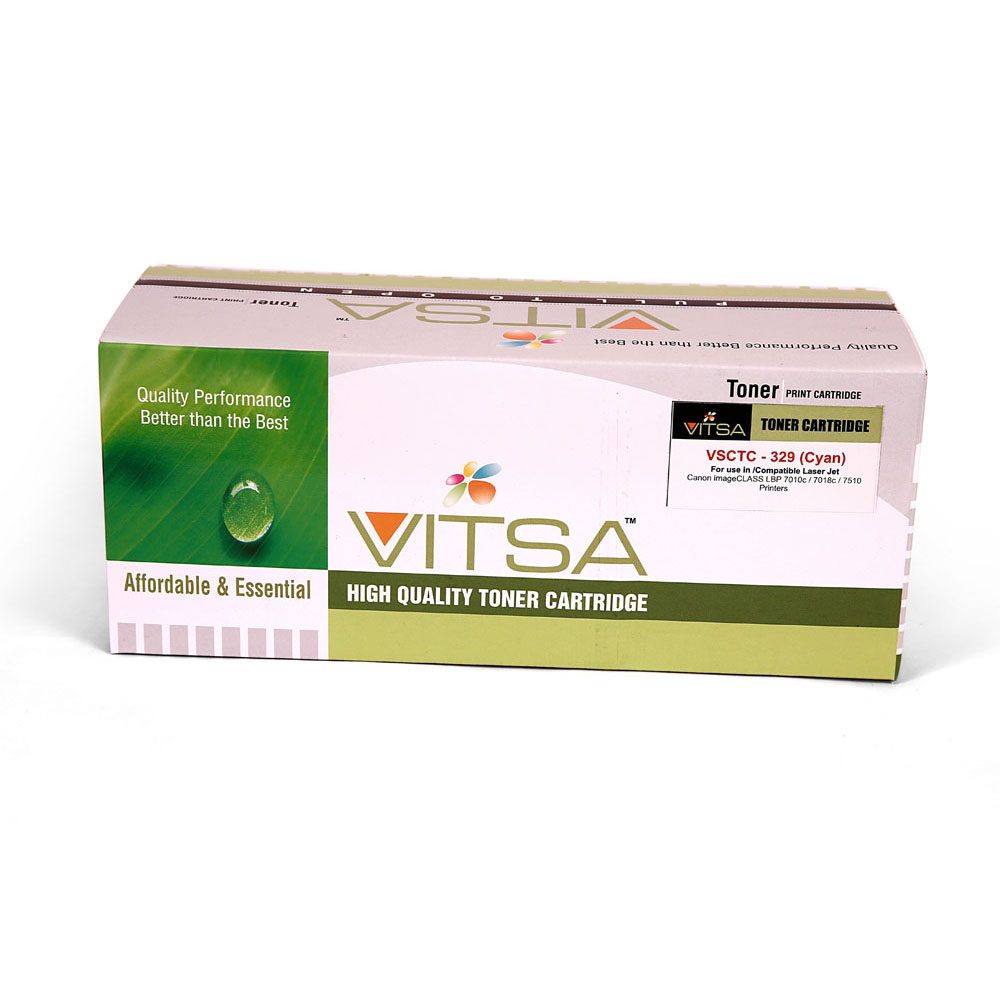 Vitsa Crg 129/329/729 Cyan Toner Cartridge Compatible For Canon Imageclass Lbp7010C / Imageclass Lbp7018C / Imageclass Lbp7510 Printer