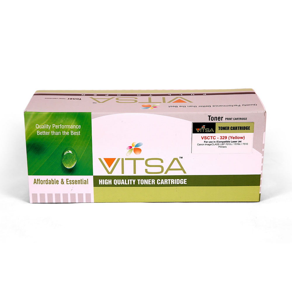 Vitsa Crg 129/329/729  Yellow Toner Cartridge Compatible For Canon Imageclass Lbp7010C / Imageclass Lbp7018C / Imageclass Lbp7510 Printer