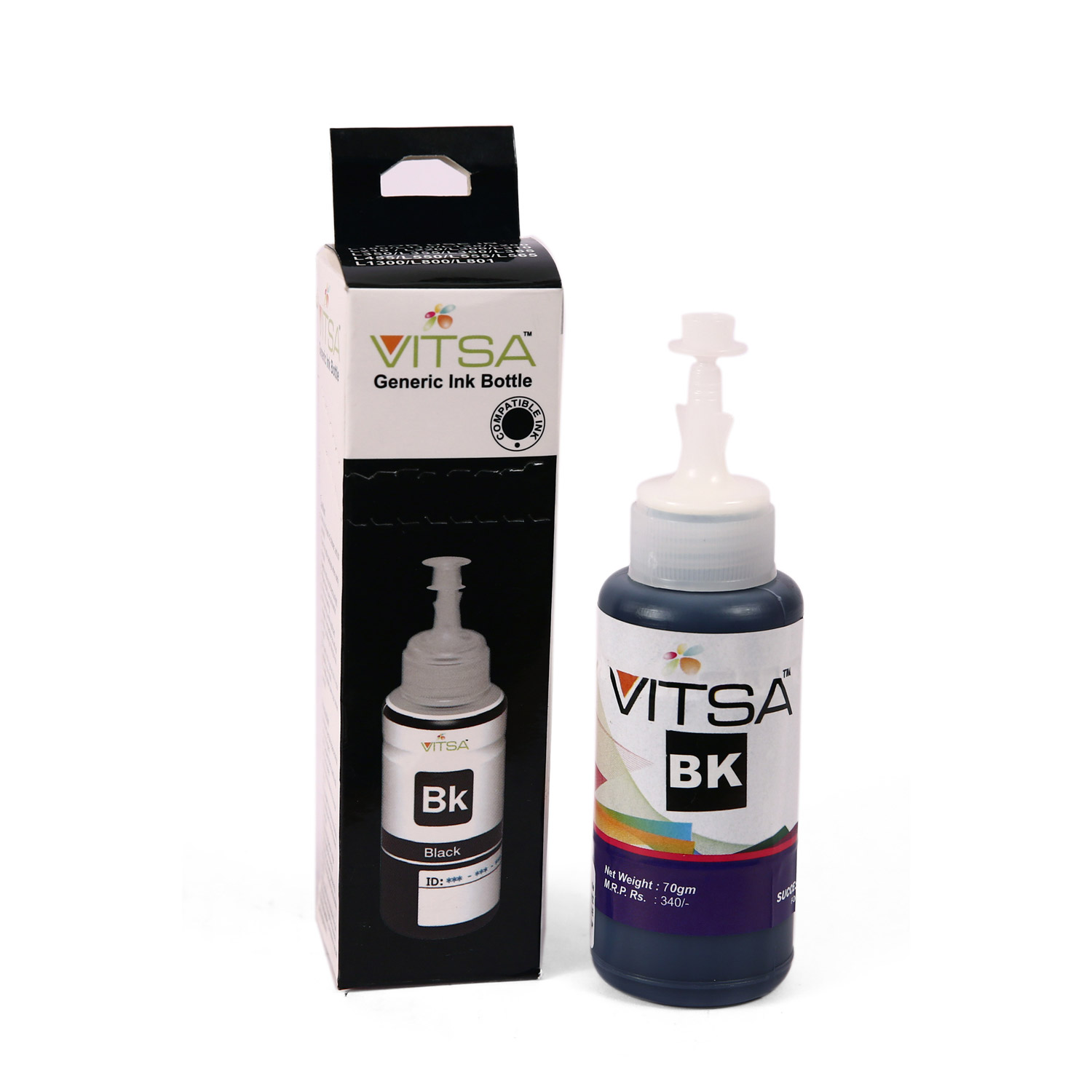 Vitsa T673 / 673 Compatible For Epson Printers L801, L805, L1800, L800, L810, L850 (Black)