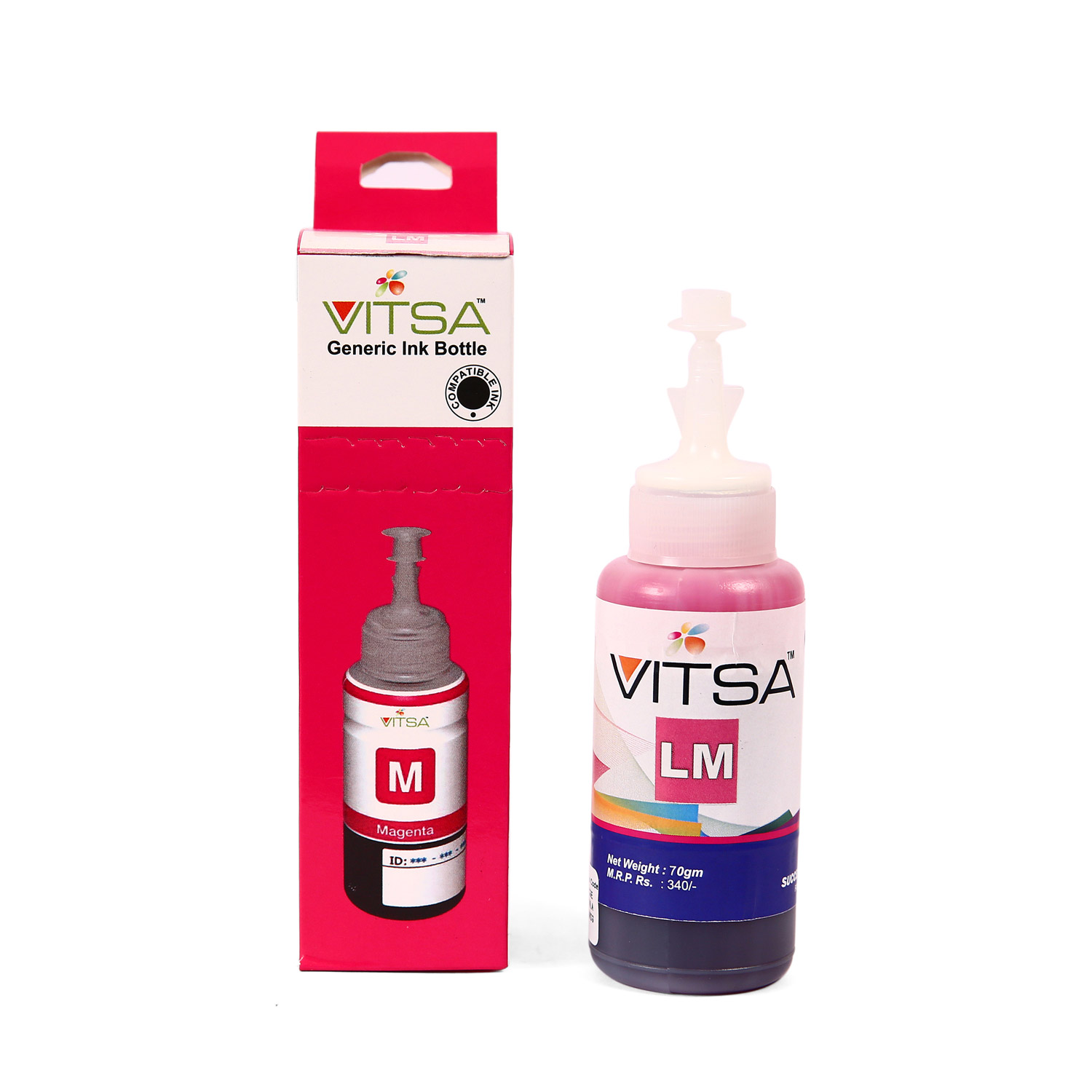 Vitsa T673 / 673 Compatible For Epson Printers L801, L805, L1800, L800, L810, L850 (Light Magenta)