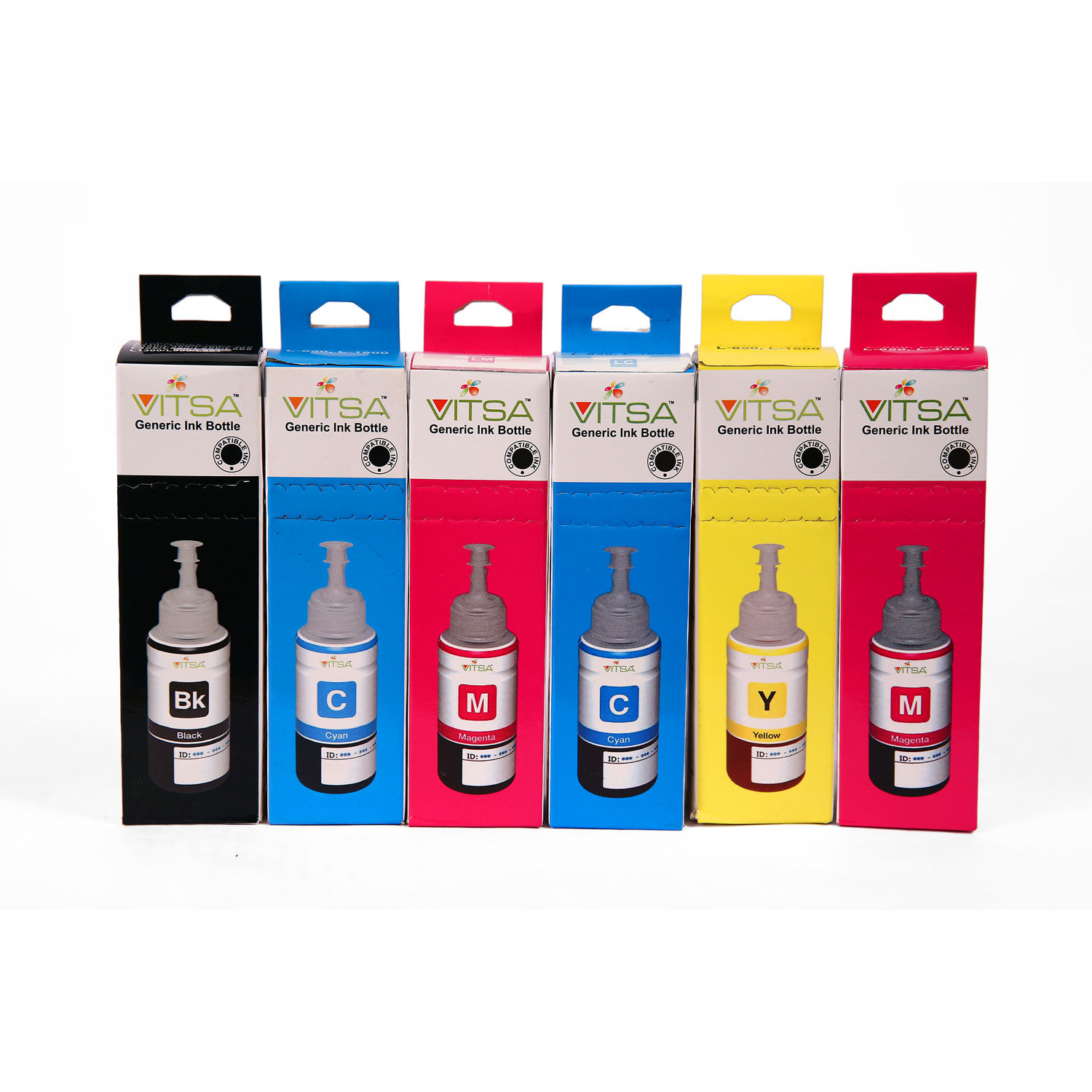 Vitsa T673 / 673 Compatible For Epson Printers L801, L805, L1800, L800, L810, L850 (Set Of 6 Color)