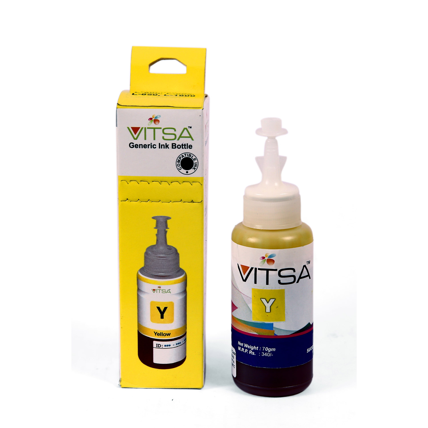 Vitsa T673 / 673 Compatible For Epson Printers L801, L805, L1800, L800, L810, L850 (Yellow)