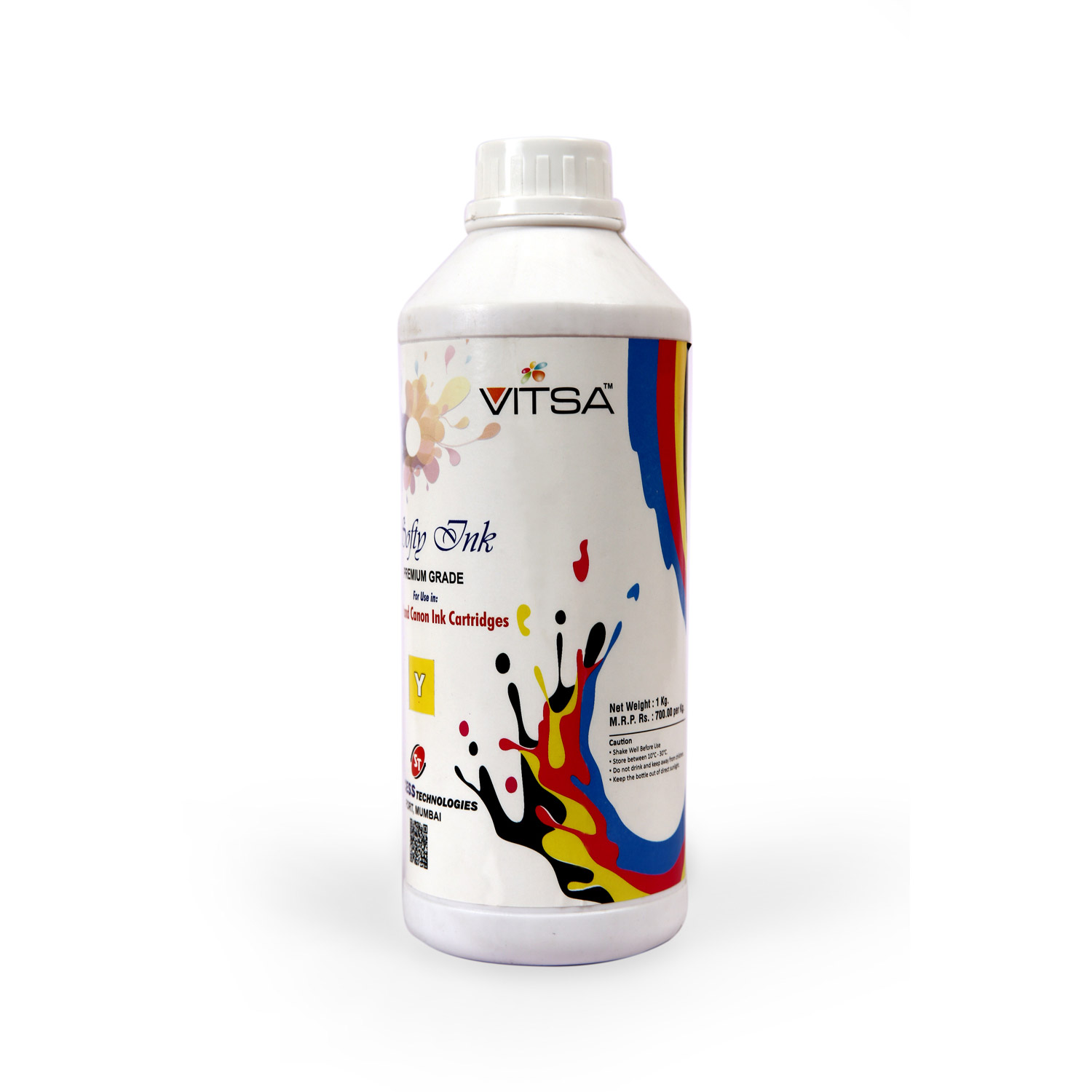 Softy Ink Compatible Refill Ink For Hp Inkjet Cartrdige 21, 22, 56, 57, 678, 803, 680, 802, 818, 901, 702, 703, 860, 861 & Canon Inkjet Cartrdige 830, 831, 740, 741, 89, 99, 40, 41 (Yellow 1 Ltr)