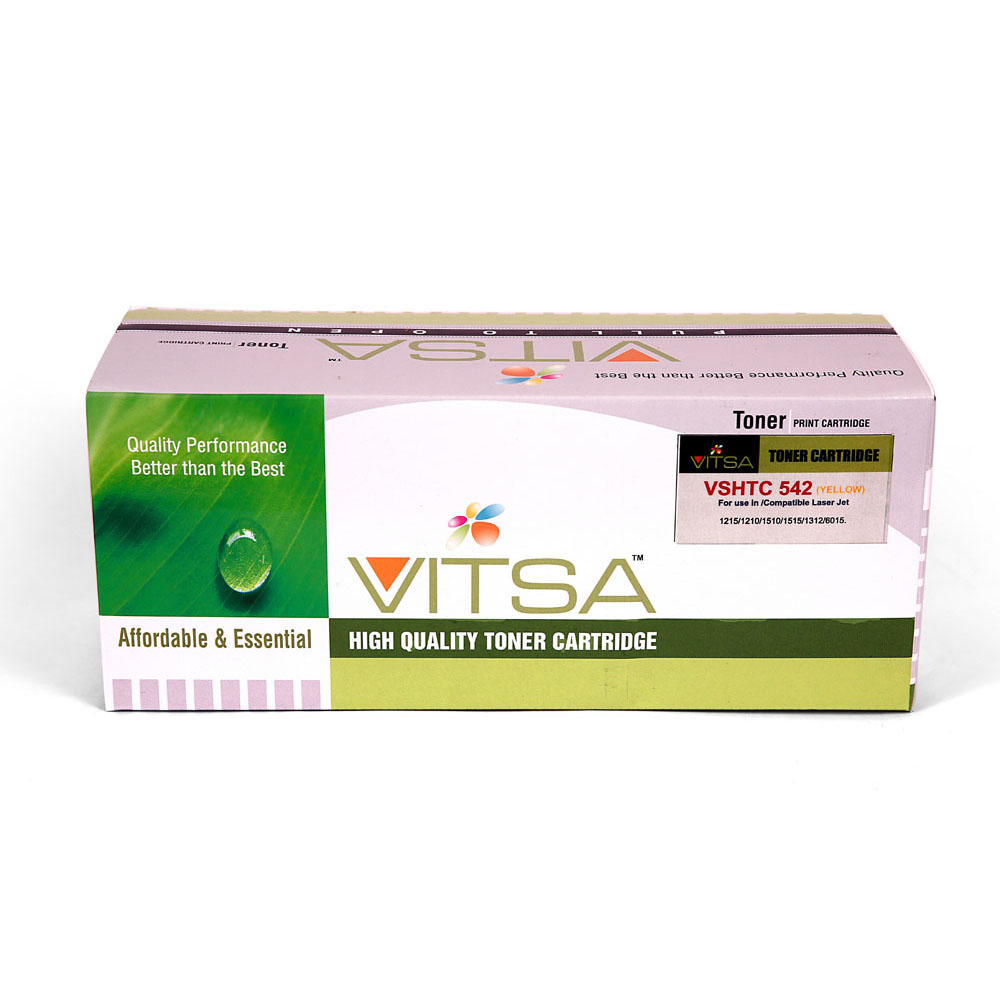 Vitsa 125A  / Cb542A Yellow Toner Cartridge Compatible For  Hp Laserjet Color Cp1215  /  Cp1515N  /  Cm1312 Mfp  /  Cm1312Nfi  /  Cp1518Ni  /  Cm1312N  /  Cp1217  /  Cp1510  /  Cp1514N  /  Cp1518Ni Printer ( Cb 540 )