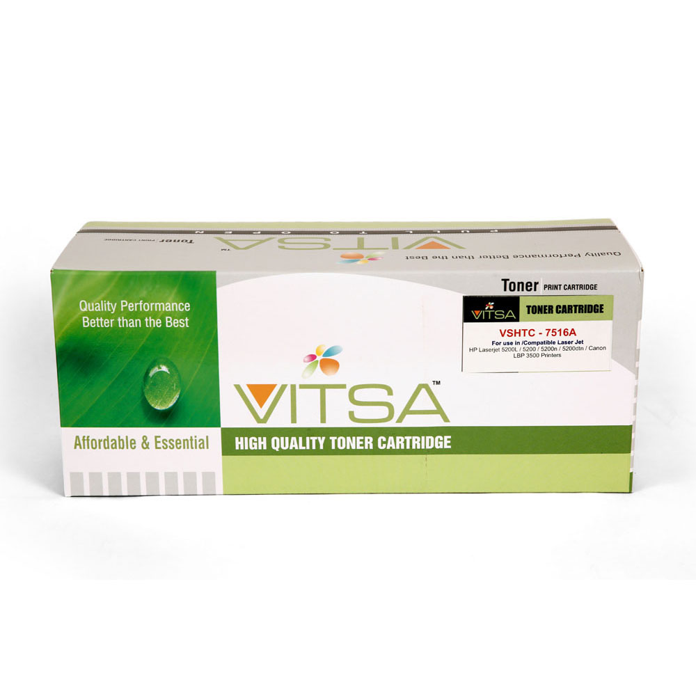 Vitsa 16A / Q7516A / 7516A / 7516 Toner Cartridge Compatible For  Hp Laserjet  5200  /  5200N  /  5200Tn  /  5200Dn  /  5200Dtn Printer