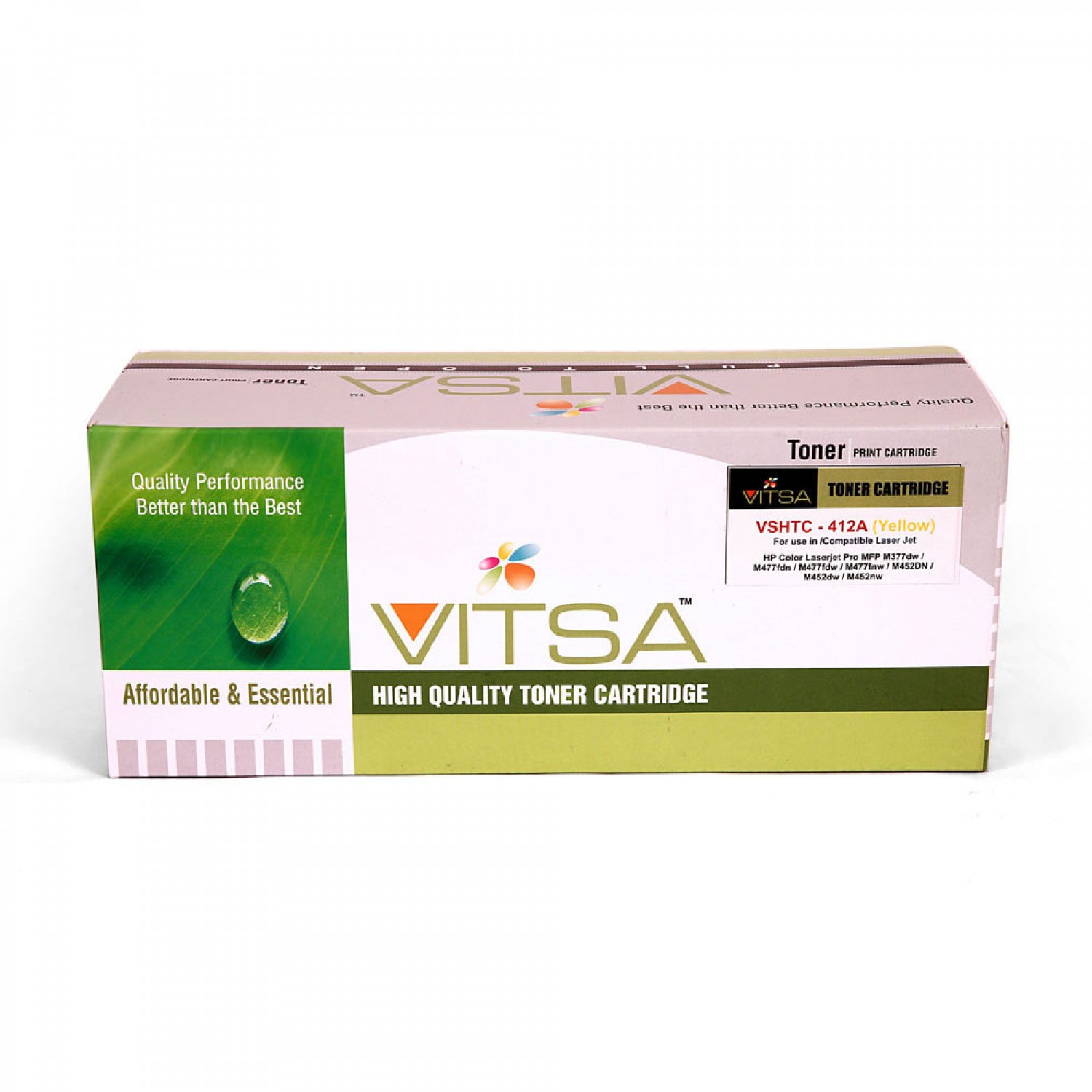 Vitsa 305A / Ce412A Toner Cartridge Compatible For Hp Color Jet Pro M351A / Pro Mfp M375Nw / Pro M451Dn / Pro M451Dw / Pro M451Nw / Pro M475 / Pro M475Dn / Pro M475Dw Printer ( Ce 410A )