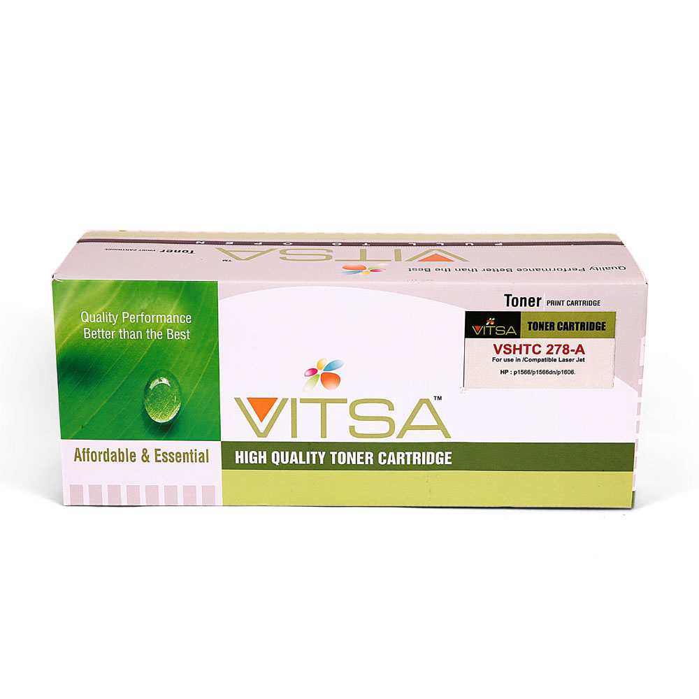 Vitsa 78A / Ce278A / 278A / 278 Toner Cartridge Compatible For Hp Laserjet P1566 / P1567 / P1568 / P1569 / P1606 / P1606Dn / P1607Dn / P1608Dn / P1609Dn / M1530 / M1536Dnf / M1537Dnf / M1538Dnf / M1539Dnf